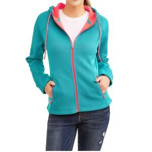 Women's SWISS TECH Waffle & Fleece Lined Size L (12-14) Full-Zip Pocket Jacket